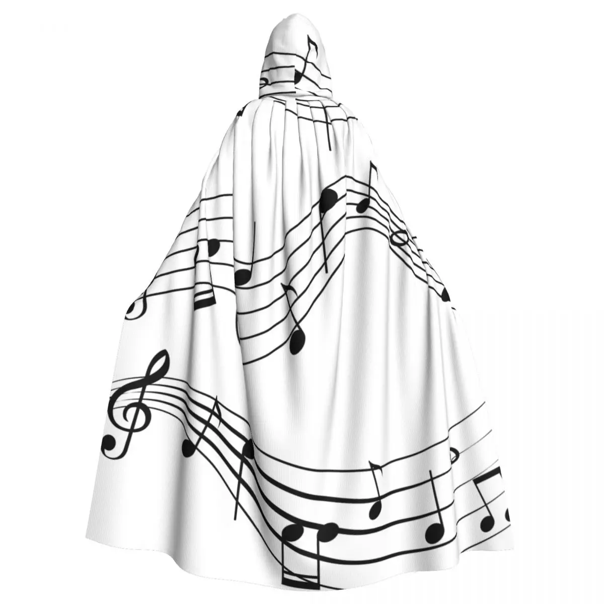 

Adult Cloak Cape Hooded Music Notes Illustration Medieval Costume Witch Wicca Vampire Elf Purim Carnival Party