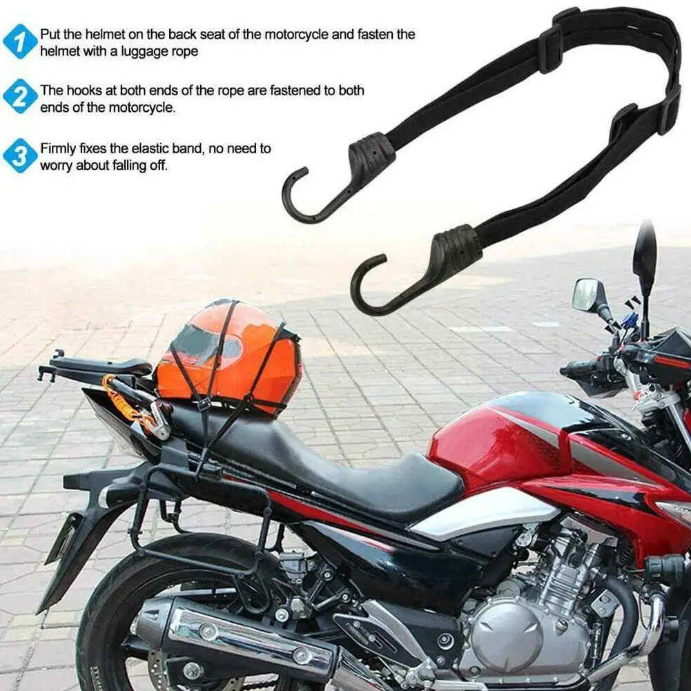 

Motorcycle Beef Tendon Rubber Band Binding With Highly Strap Gears Retractable Fixed Elastic Rope Elastic Helmet Rope Lugga B8h4