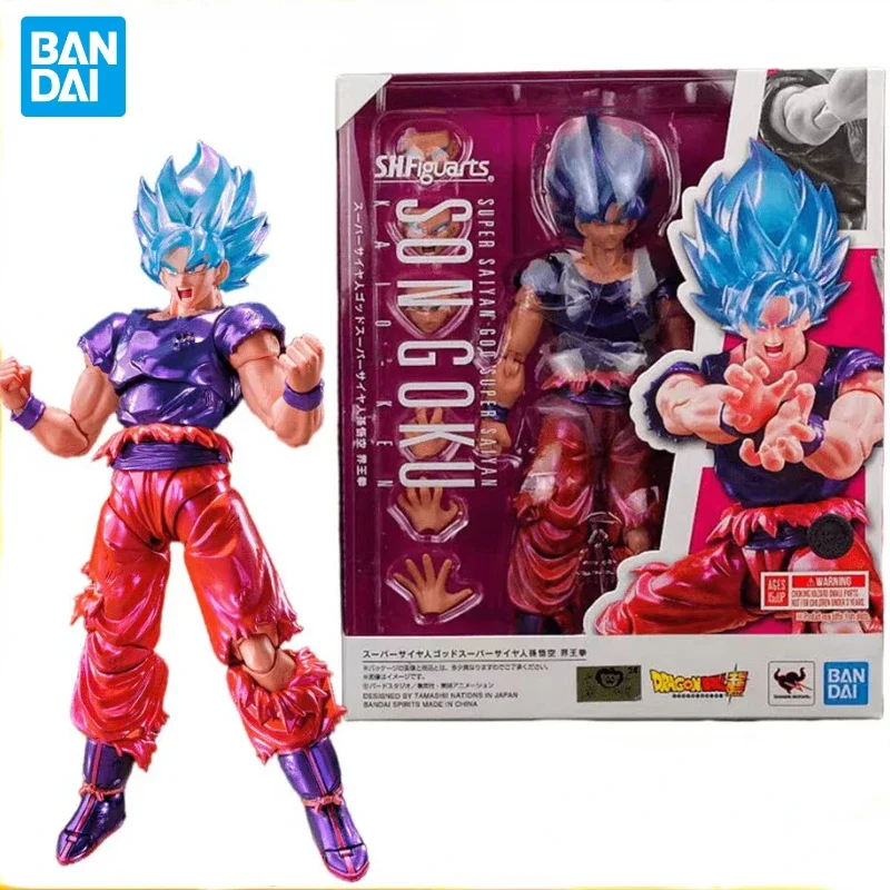 Оригинальная фигурка Драконий жемчуг SHF VJump Super Saiyan God Son Goku Kaio Ken аниме игрушки