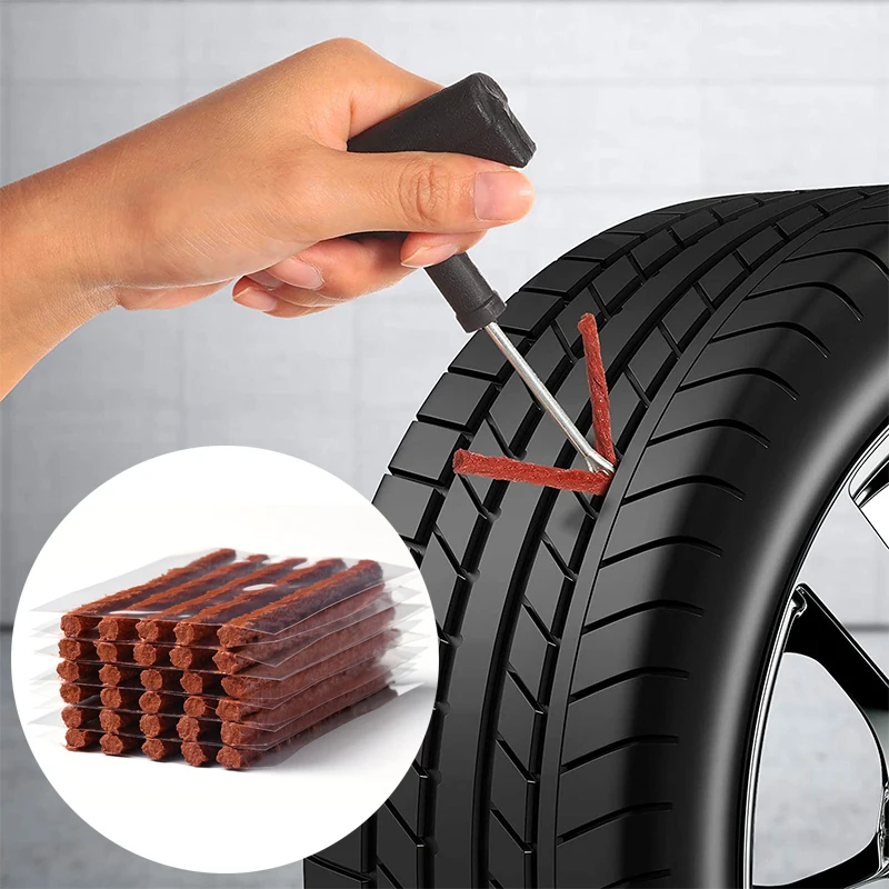Car Vacuum Tire Repair Rubber Strip Auto Motorcycle Tubeless Tire Wheels Puncture Plug Seal Tape Auto Repair Tools 30/40/50Pcs