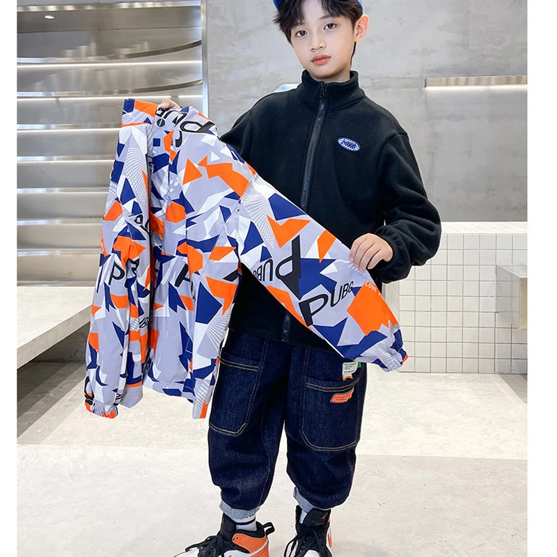 Камуфляжное пальто для мальчиков на возраст 5-15 лет