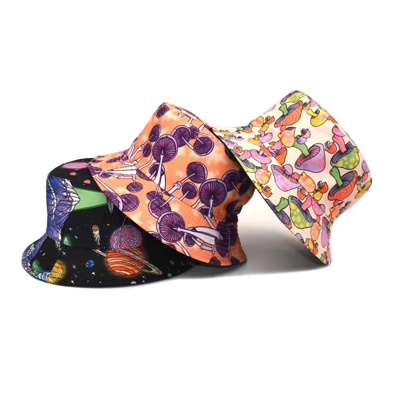 

Панама Складная унисекс с принтом грибов, пляжная шляпа от солнца, уличная одежда, шапка рыбака, уличная Кепка в стиле хип-хоп для мужчин и же...