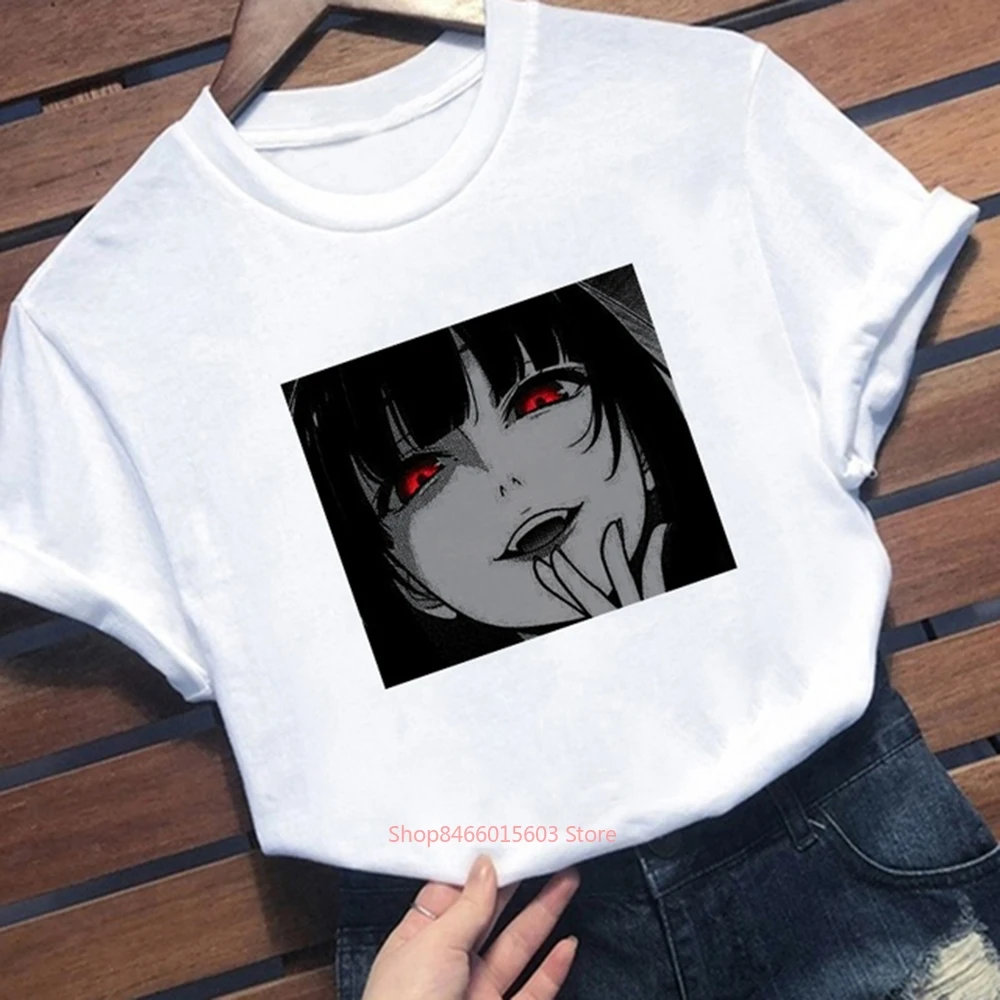 

2021 женская футболка Kakegurui Yumeko Jabami аниме топы с мультяшным принтом Футболка Harajuku модная хип-хоп Уличная одежда футболка с круглым вырезом
