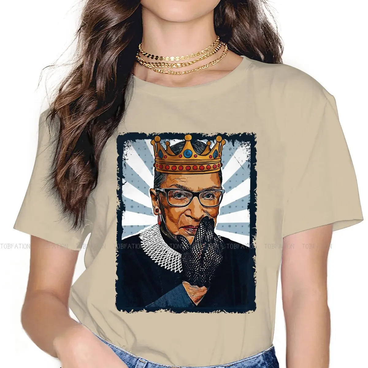 

Футболка с круглым вырезом, с надписью Ginsburg