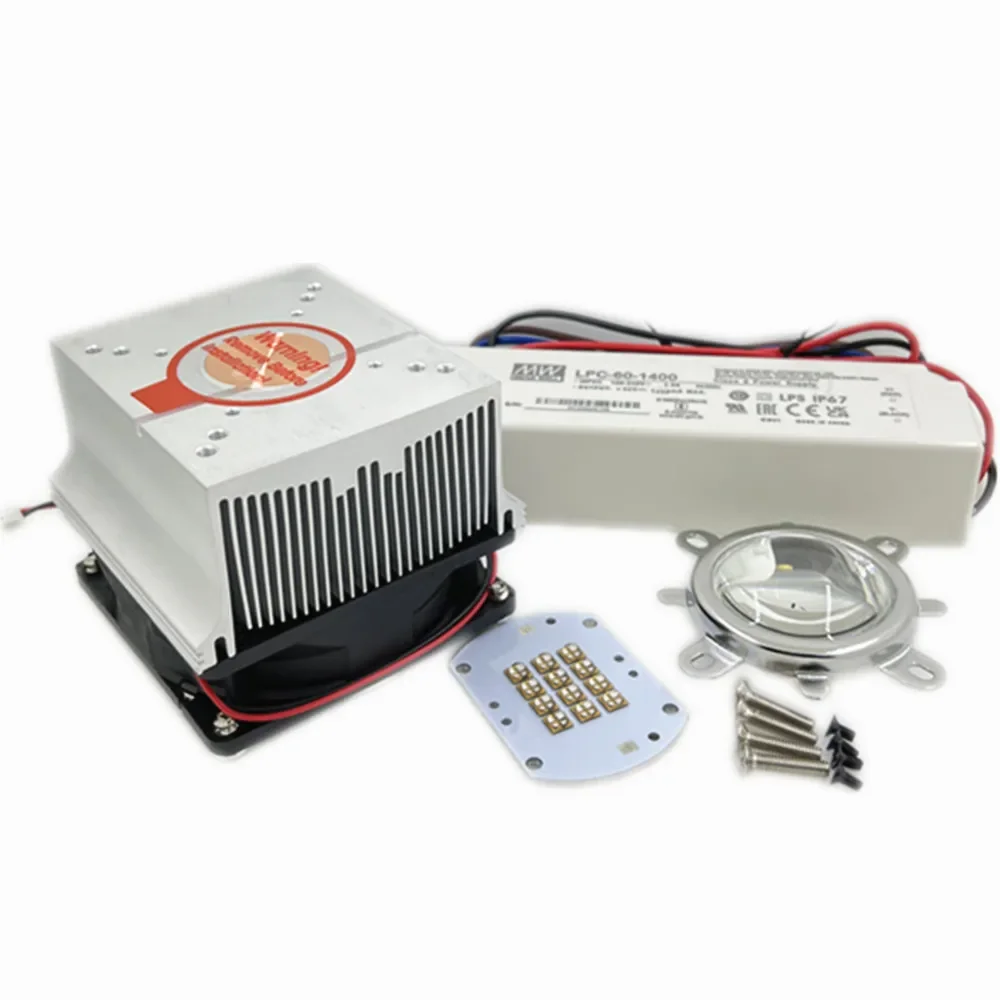 Фиолетовые светодиодные бусины 395-400 УФ-отвержденное зеленое масло 60 Вт Источник