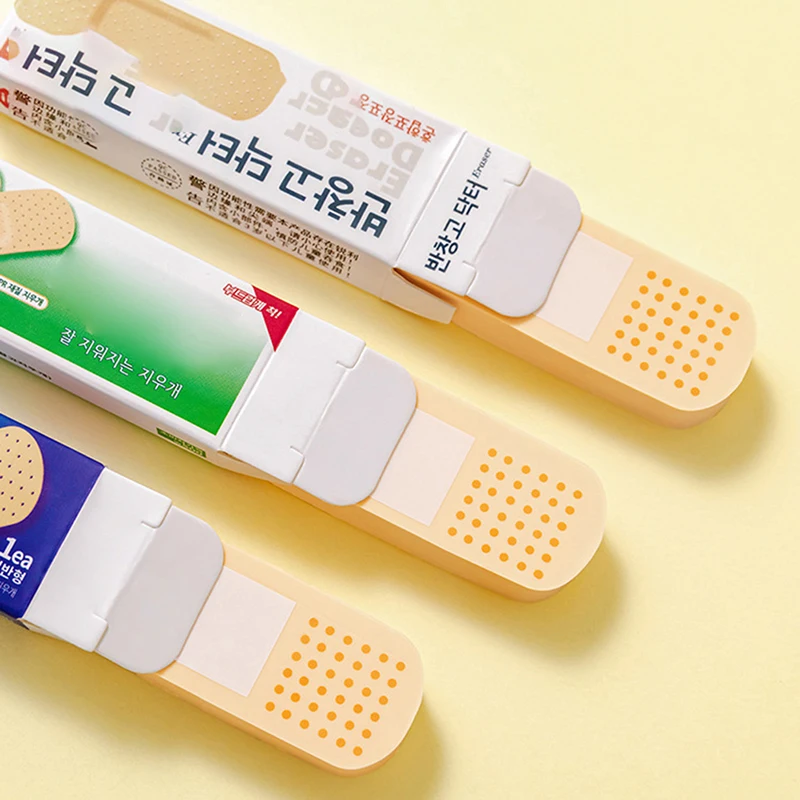 

1PC Funny Band Aid Design Erasers for Kids' Gift Office Supply Back to School Eraser Stationery Rubber