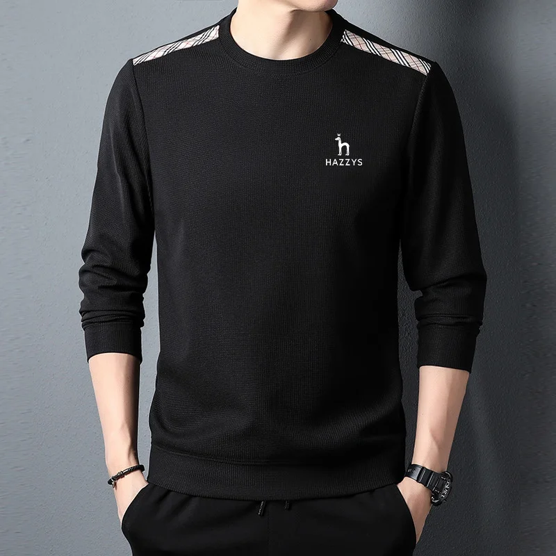 

HAZZYS Мужская одежда для гольфа мужская спортивная толстовка модная повседневная универсальная Корейская версия трендовая вафельная Шея