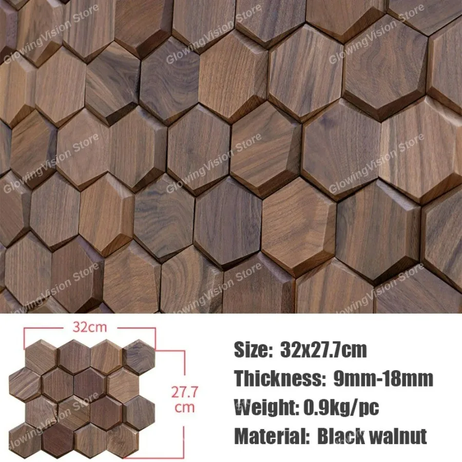 

3D деревянная настенная мозаика из чёрного ореха