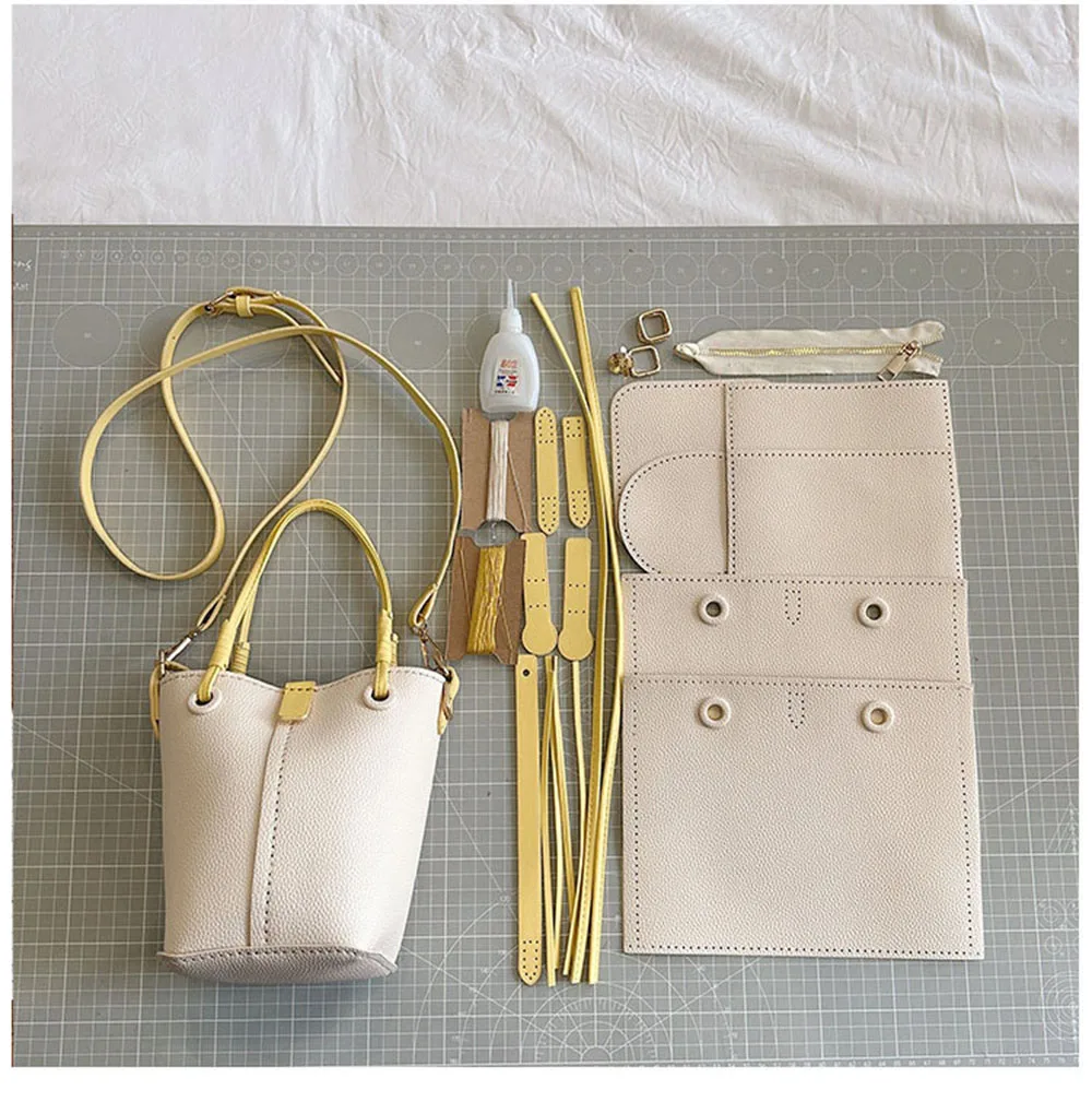 

Basket Shape Phone PU Bag Handbag Material Set DIY Handmade 0761