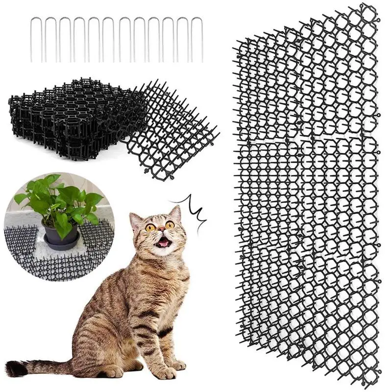 

Scat Mat For Cats 12Pcs Cat Scat Mat With Spikes Outdoor Outdoor Garden Fence Animal Barrier Cat Repellents Indoor Furniture Cat