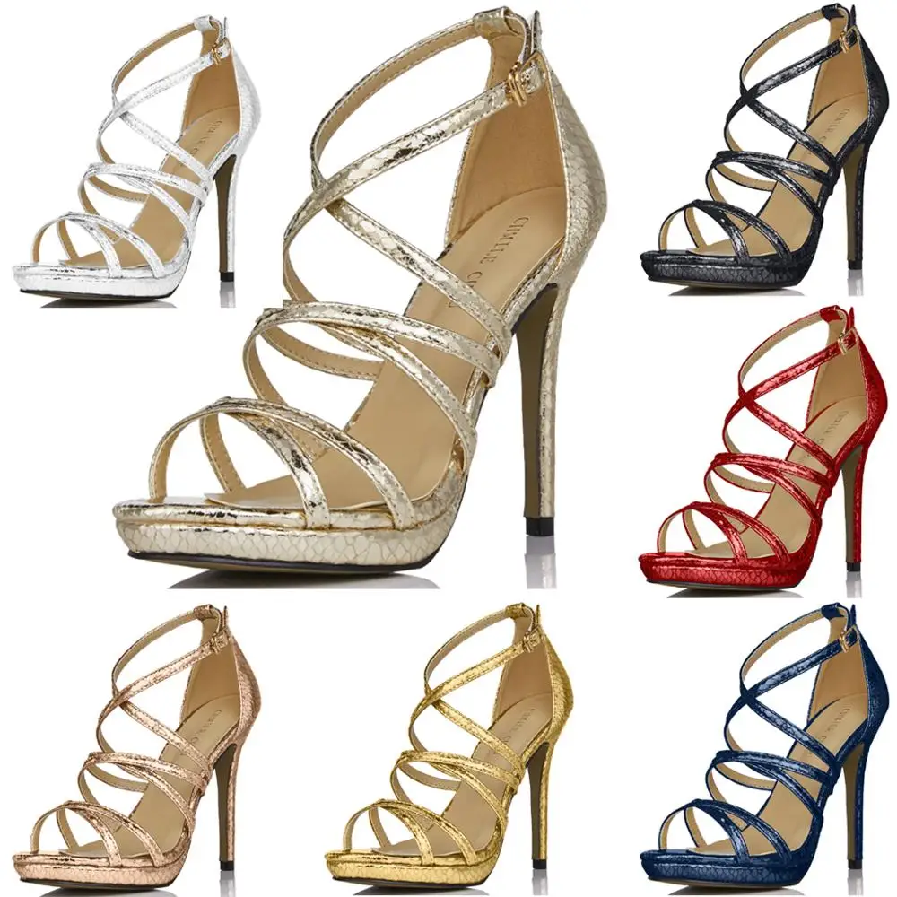 

CHMILE CHAU Sexy Snakeskin Bridals Party Shoes Women Open Toe Thin High Heels Gladiator Rome Buckle Lady Heeled Sandals 0640A-4