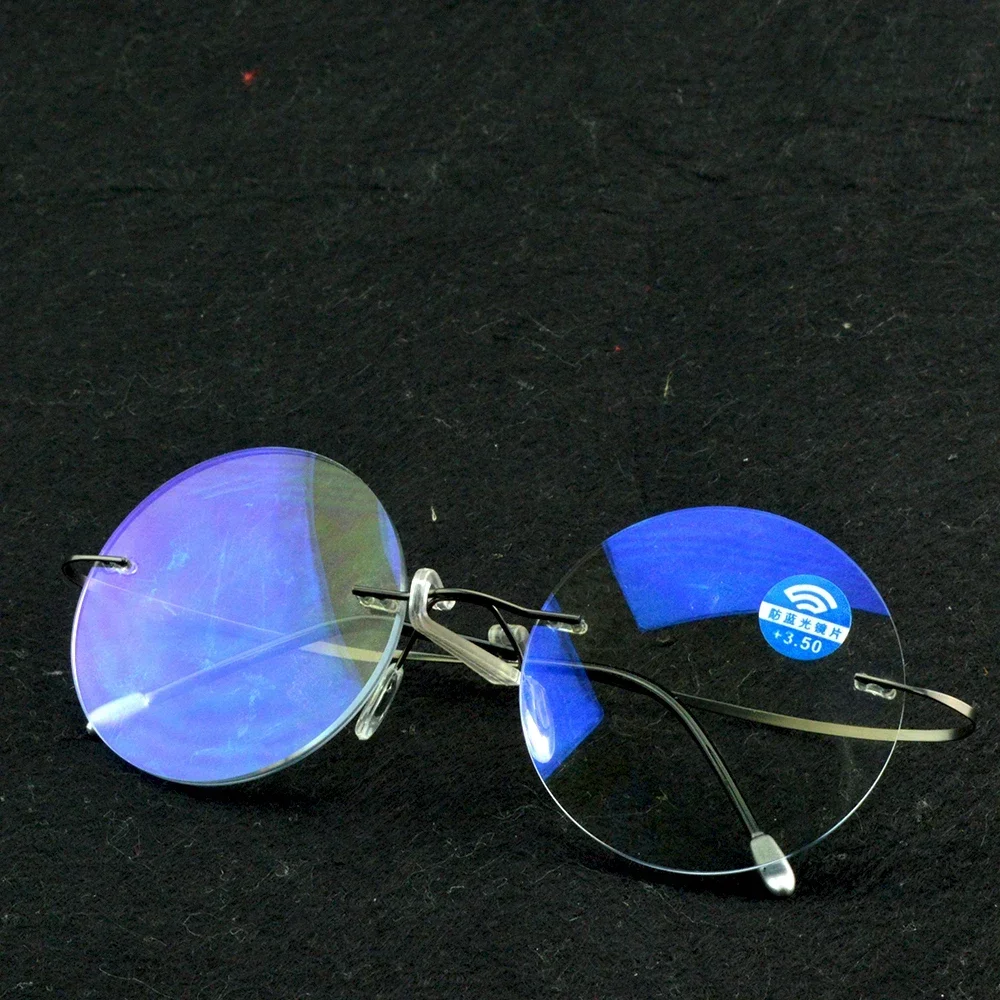 NOMANOV круглые очки для чтения без оправы из титанового сплава с золотым