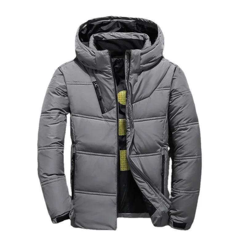 -20 Men's White Duck Down Jacket Warm Hooded Thick Puffer Jacket Coat Male Casual High Quality Overcoat Thermal Winter Parka Men