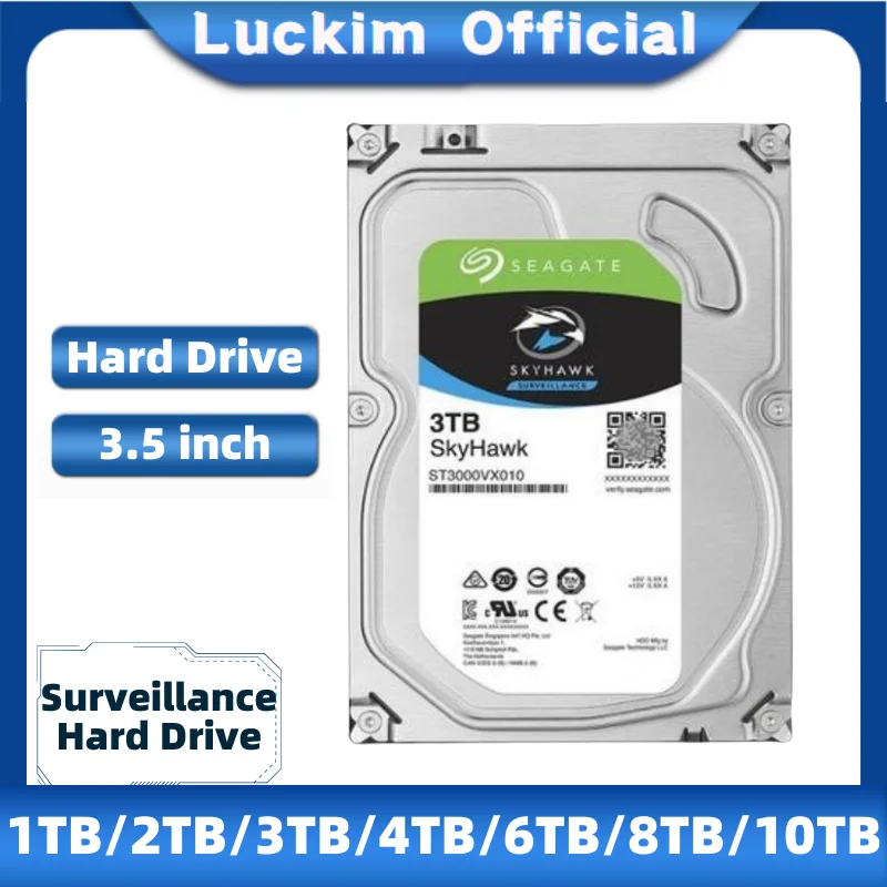 Seagate Skyhawk 1TB/2TB/3TB/4TB/6TB/8TB/10TB Surveillance Hard Drive 3.5" HD Harddisk for DVR NVR Security Camera System SATA