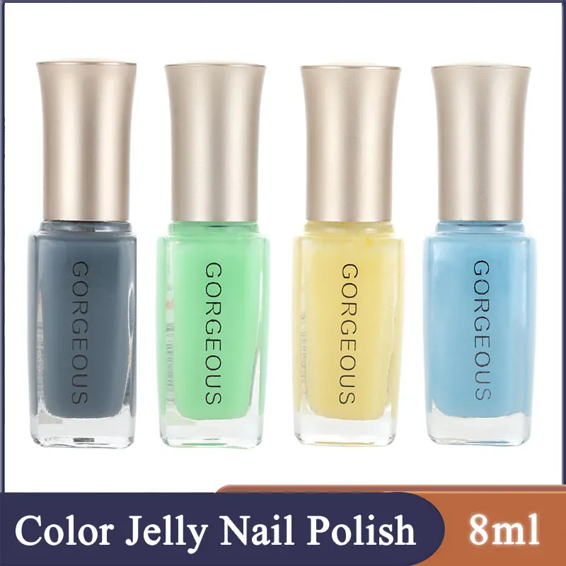 

New Fashion 8ml Nail Polish Art For Women Translucent Brand Sweet Color Jelly Professional Dry Naturally Nail Polish