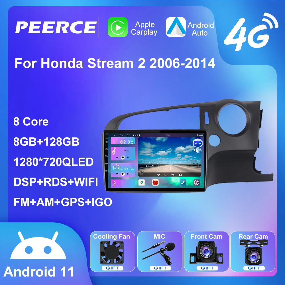 

Автомагнитола PEERCE DSP Android 11 для Honda Vezel HR-V HRV HR V 2015-2017, Автомагнитола для Carplay, мультимедиа, GPS, 2din, головное устройство, dvd