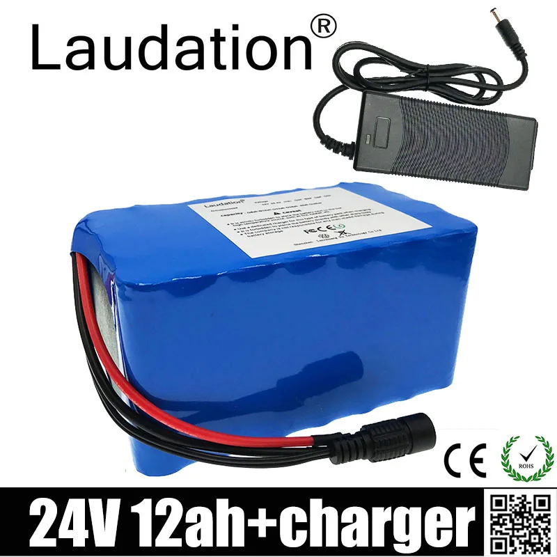

laudation 24V 12ah Battery 29.4V 12800mAh 15A BMS 250W 350W Battery Pack for Wheelchair Electric Motor Kit Electric Power