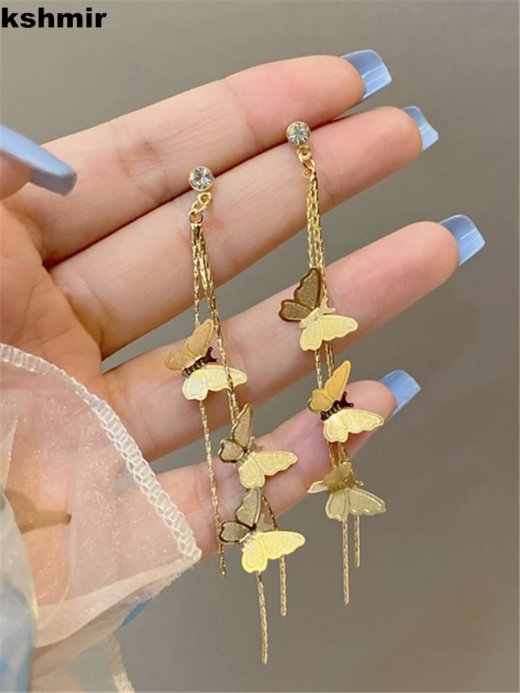 

2022 New tassel earrings Simple fashion butterfly earrings Long earrings Jewelry accessories gifts for women