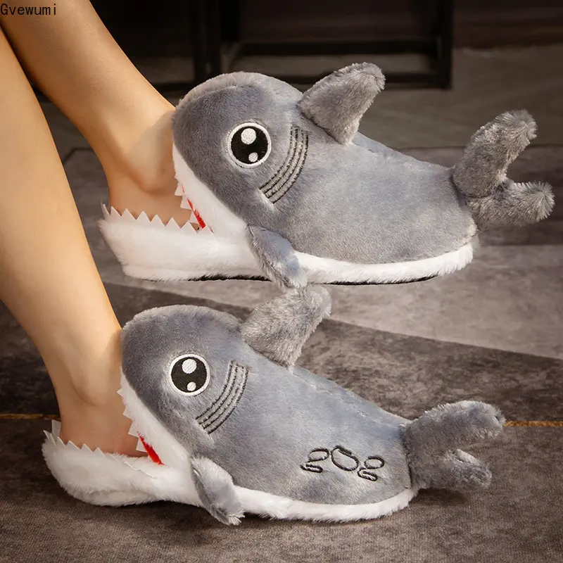 

Stuffed Soft Animal Plushie Slipper Dolls Room Indoor Winter Floor Shoes For Girls Adult Kawaii Hamster Pig Shark Plush Shoes