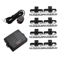 full set led high power super bright clip lights car grille flashing light decorative lamps warning lights wired control 1 w