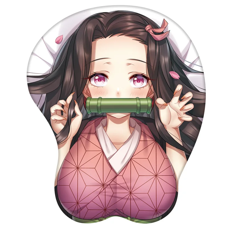 

Anime Demon Slayer Kamado Nezuko Mouse Pad Pattern 3D Soft Gel Gaming With Wrist Support Prop Cosplay Accessories