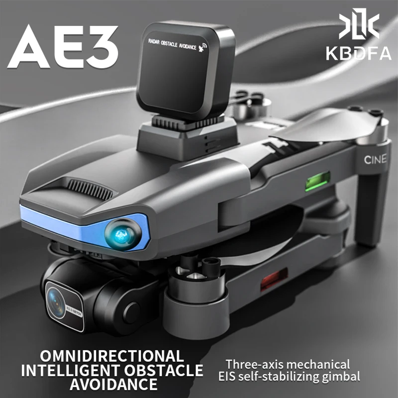 

KBDFA AE3 PRO MAX Obstacle Avoidance Brushless Drone Three-Axis Anti-Shake Gimbal 8K Ultra-Clear Smart Return GPS Drone Toy Gift