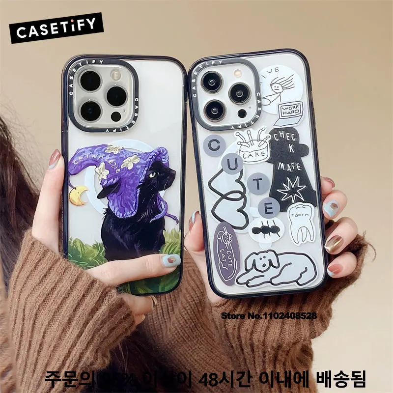 

CASETIFY Flower Magnetic Magsafe Wireless Charging Cases for IPhone 11 12 13 14 Pro Max Hard Case Shockproof Back Cover