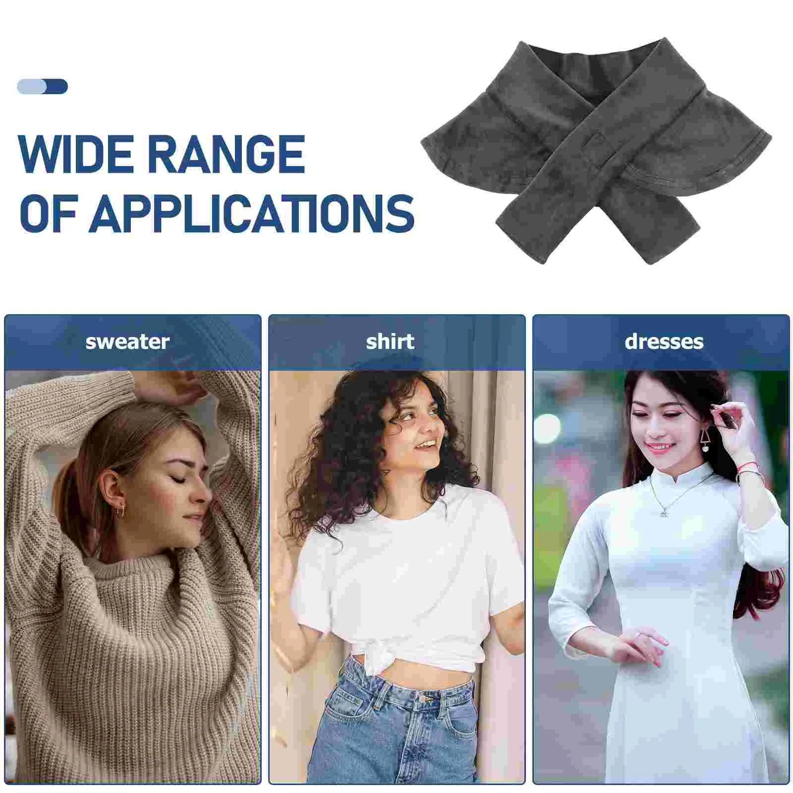 Платье-рубашки с шалью и накладным воротником для женщин Декоративные женские