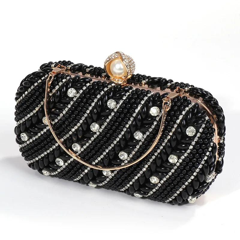 

Luxury Diamond Evening Bag Women Exquisite Handmade Woven Banquet Bag Fashion Beaded Handbag Crossbody Dinner Chain Bags XA287H