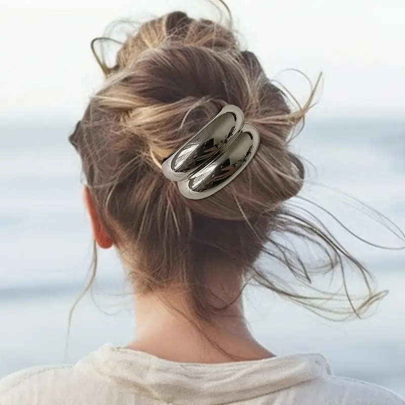 Металлические резинки для волос 4X эластичные веревки с геометрическим рисунком