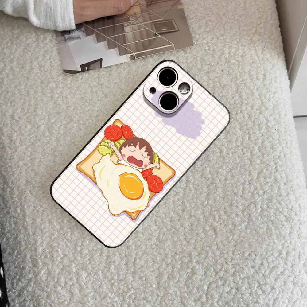 Фото Чехол для телефона HD Cartoon Anime C-Chibi M-Maruko-chan Slim черный, подходит для iPhone 17, 16, 15, 14, 13, 11, X, Xr, Xs Max, Pro Max, Plus, 13 Mini №4