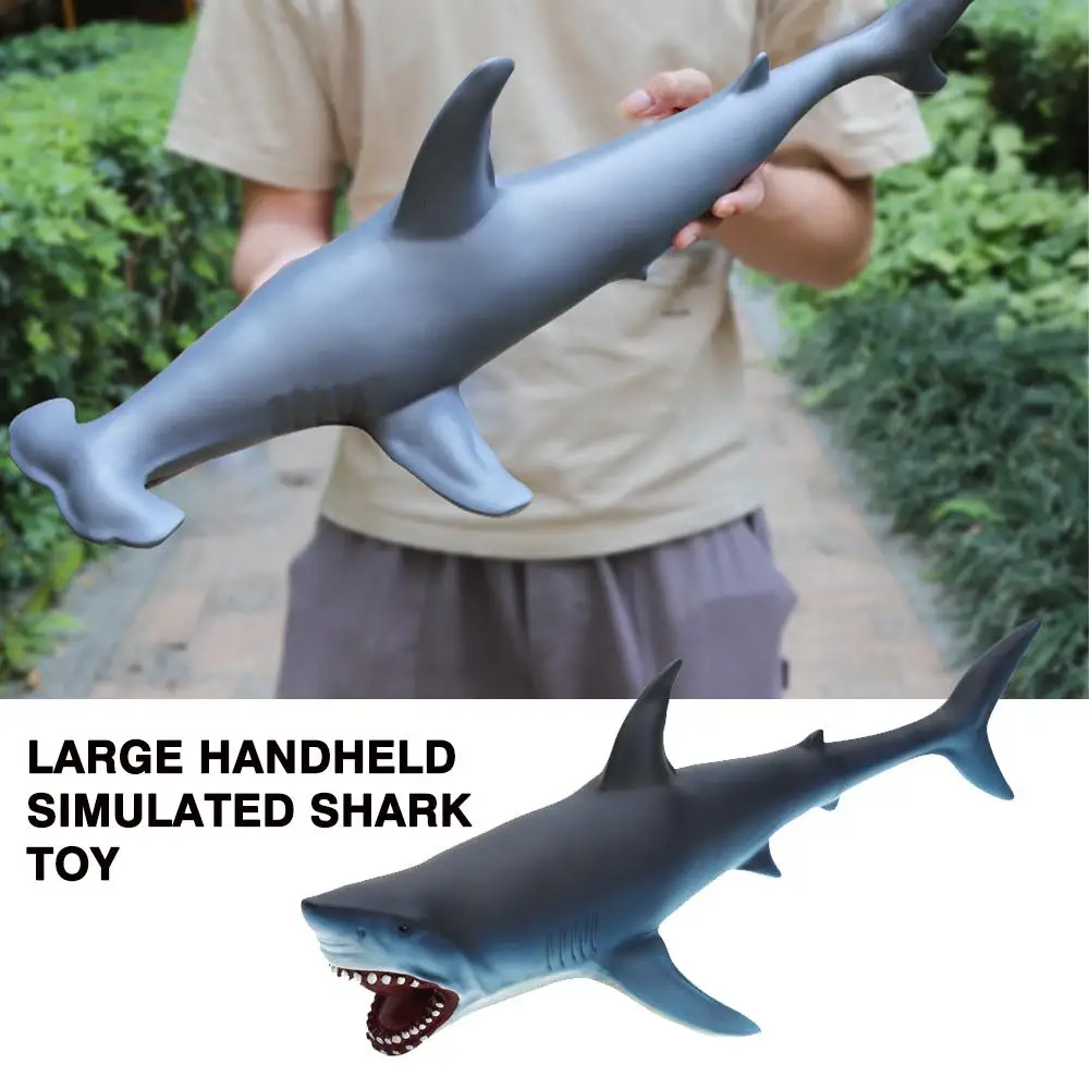 

Simulated Ocean Big Animal Toys Realistic Action Figure Shark Rubber Toy White Great Educational Model 40-48cm Sea Sea Soft K3K3