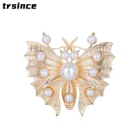 european and american new butterfly brooch high end pearl corsage female popular pin clothing accessories silk scarf buckle