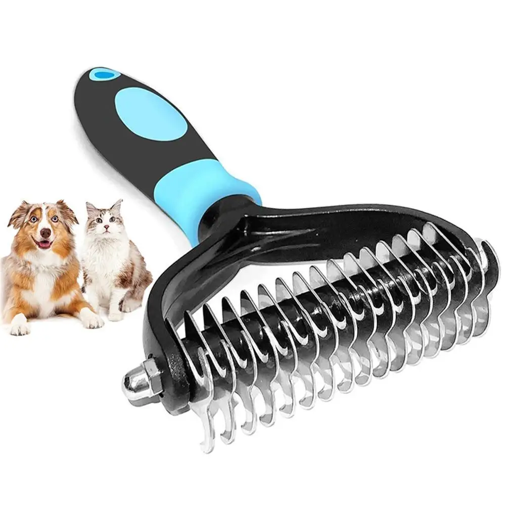 

Pets Fur Knot Cutter Dog Grooming Shedding Tools Pet Cat Hair Removal Comb Brush Double Sided Pet Products Comb for Cats Brush