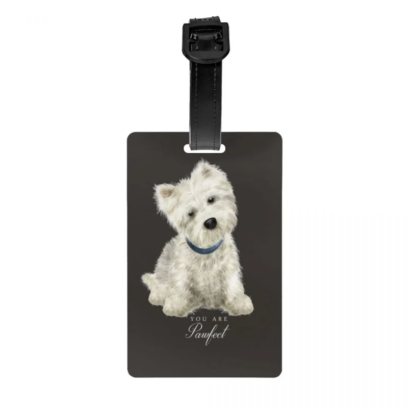 

Cute West Highland White Terrier Dog Luggage Tag for Suitcases Cute Westie Puppy Baggage Tags Privacy Cover ID Label