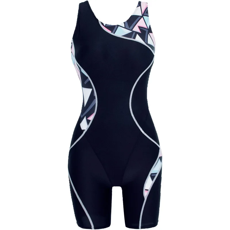 Waterproof Quick Dry Swimwear Professional Knee Length Swimsuit Women One Piece Sport Beach Bathing Suit Rashguard Surf With Pad
