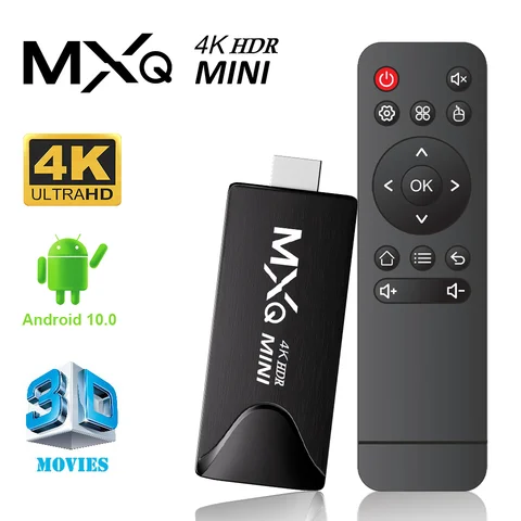 Смарт ТВ-приставка MXQMINI на Android 10.0 4K 1080P 3D 2,4G WIFI H.265 медиаплеер HDR 10 + очень быстрая приставка