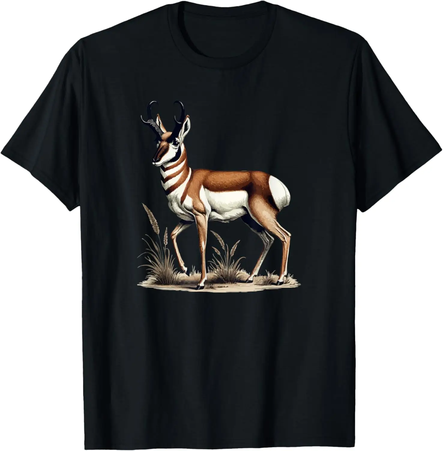 Ретро-винтажная футболка Pronghorn Animal Antelope