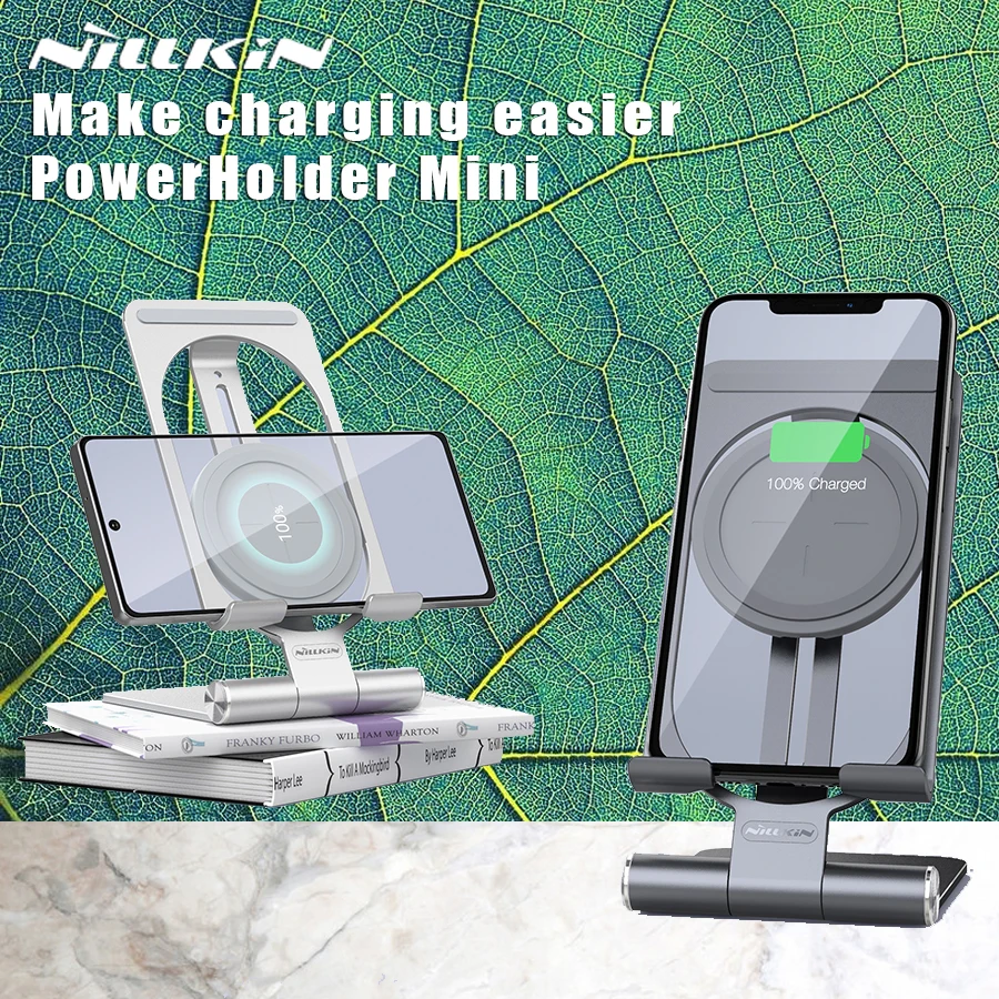 NILLKIN 15 Вт быстрая Беспроводная зарядка для iPhone Samsung Xiaomi OnePlus Honor регулируемый держатель для телефона из алюминиевого сплава