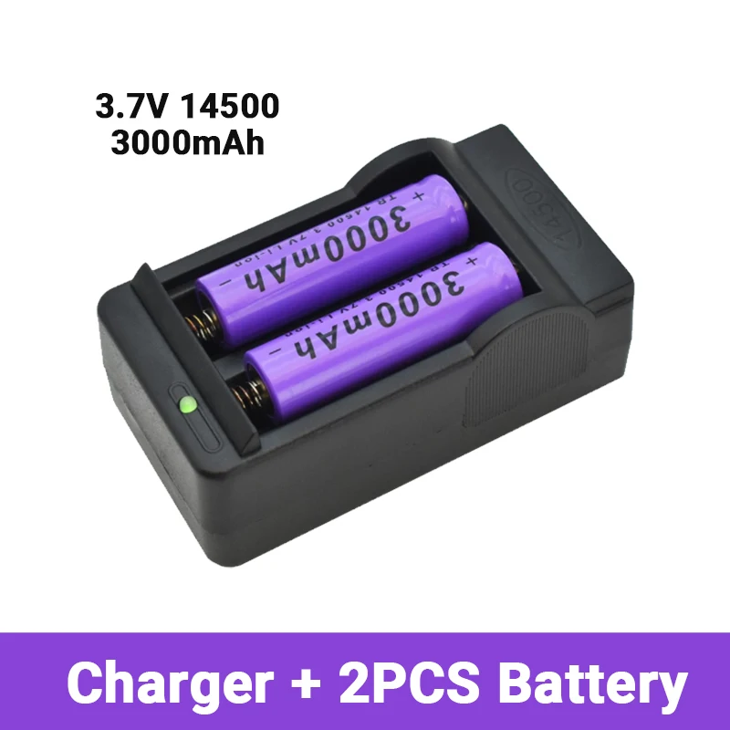 Литиевая батарея высокой емкости 14500 3 7 в 3000 мА/ч перезаряжаемая фонарик