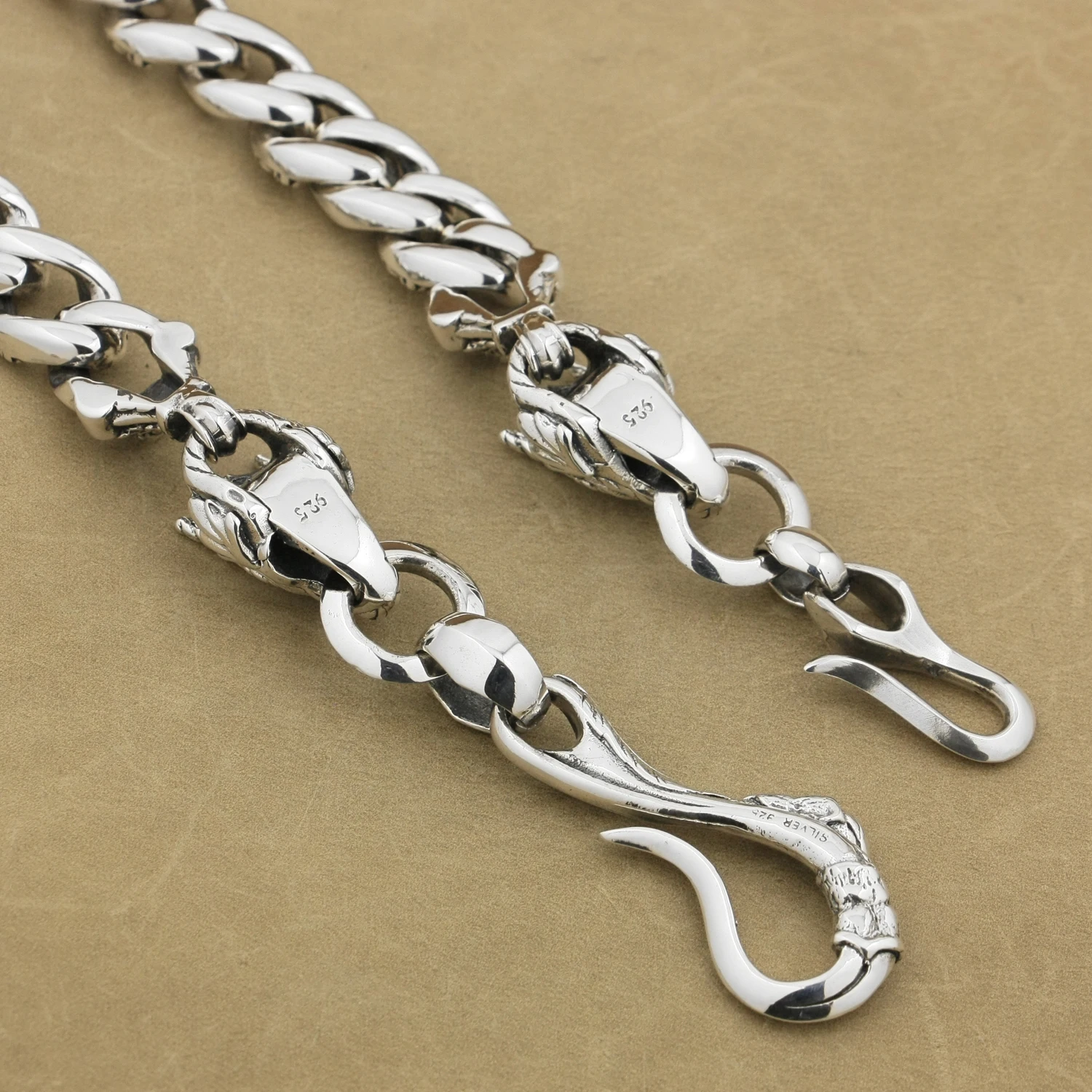 Женский Серебряный Огромный крючок-кошелек в стиле панк с цепочкой 8F002WC2