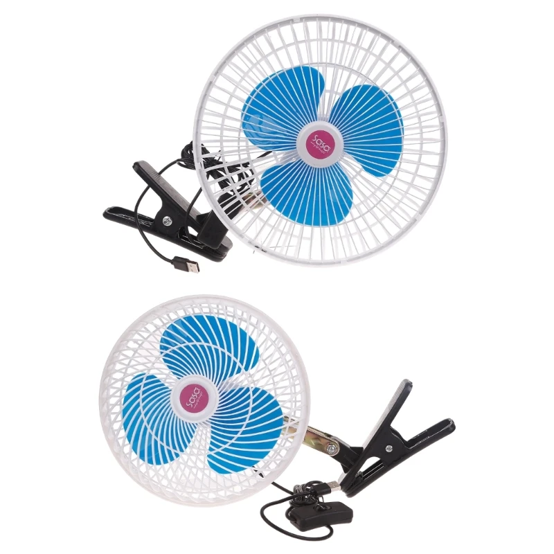 

USB Clip Fan Strong Wind Desktop Cooling Fan Summer Cooler Oscillating Fan