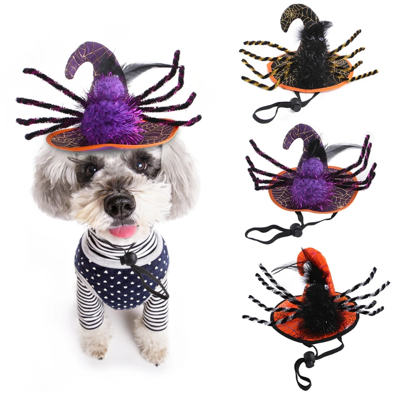 

Spider Hat for Dogs Accessories Halloween Dog Christmas Cat Chihuahua Cap Suit Hats Products Supplies Pet Home Garden
