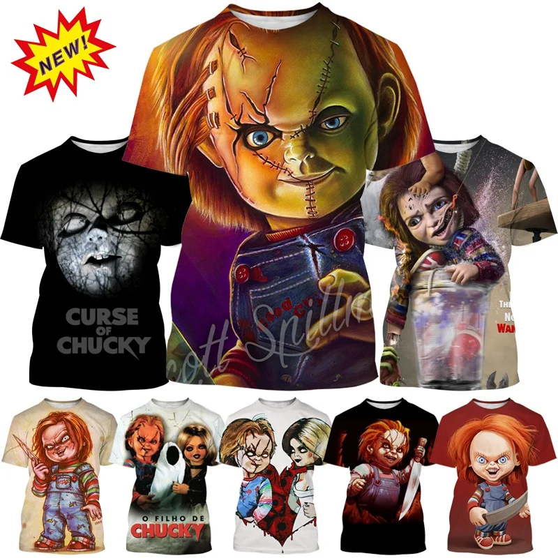 

Horror Movie Chucky T-shirt Summer Fashion Men's Personality Interesting Casual Round Neck Short-sleeved T-shirt Top XS-5XL