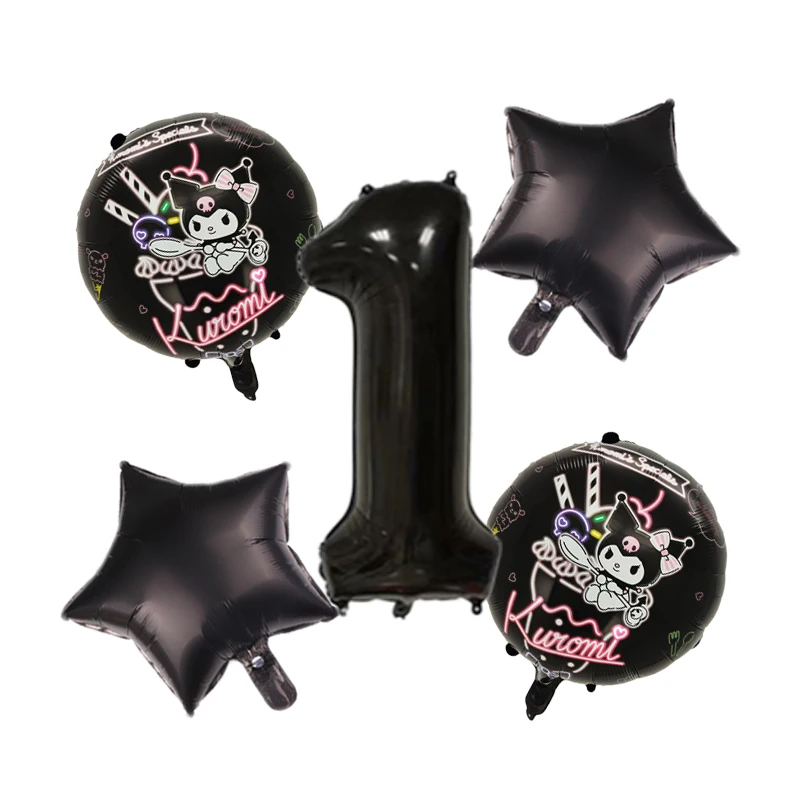 Sanrio мультяшный милый Kuromi My Melody Коричный фольгированный шар Набор цифр детский