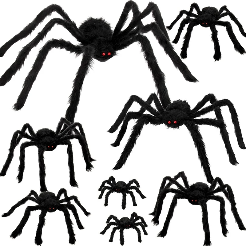 

8PCS Halloween Spider Decorations Giant Spider Outdoor Halloween Decorations, Realistic Large Scary Spider Props