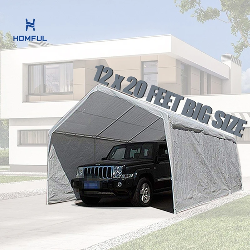 HOMFUL PE Car Shed Fabric Shelter Storage Proof Cover Park G
