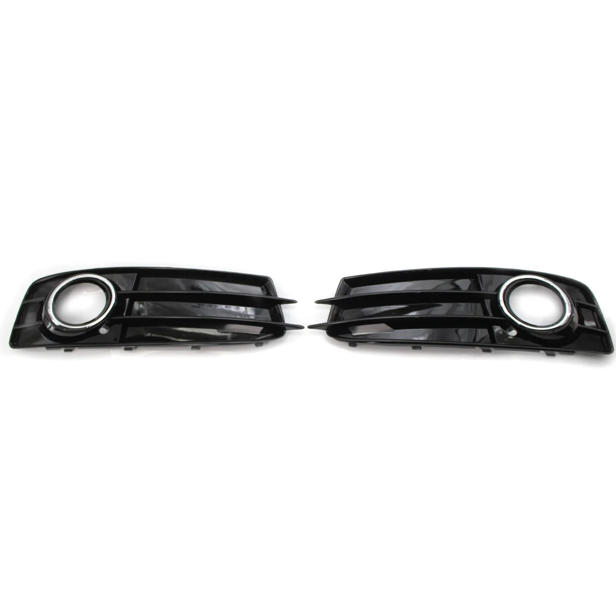 

For AUDI A3 8P S-Line 09-13 Gloss Front Bumper Grille Fog Light Trim Chrome Ring
