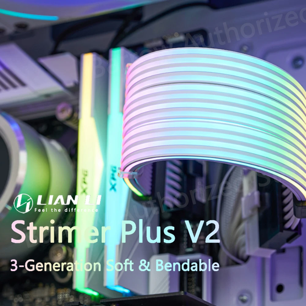 Lian Li Strimer Plus V2 RGB PSU Удлинительный кабель гибкий силиконовый для ATX 24pin PCI-E GPU 8pin L-connect