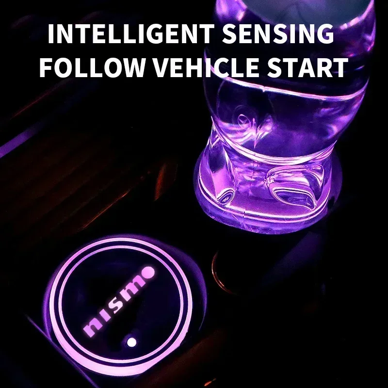 1/2 шт. красочный универсальный светодиодный автомобильный подстаканник RGB Light Mat